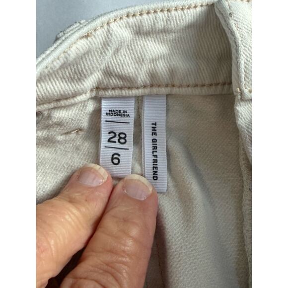 LOFT Size 6 28 Cream Natural The Girlfriend Denim Jeans Utility Classic Autumn - Picture 13 of 14
